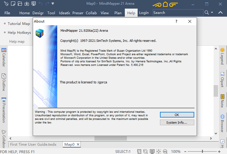 MindMapper 21中文激活版运行截图