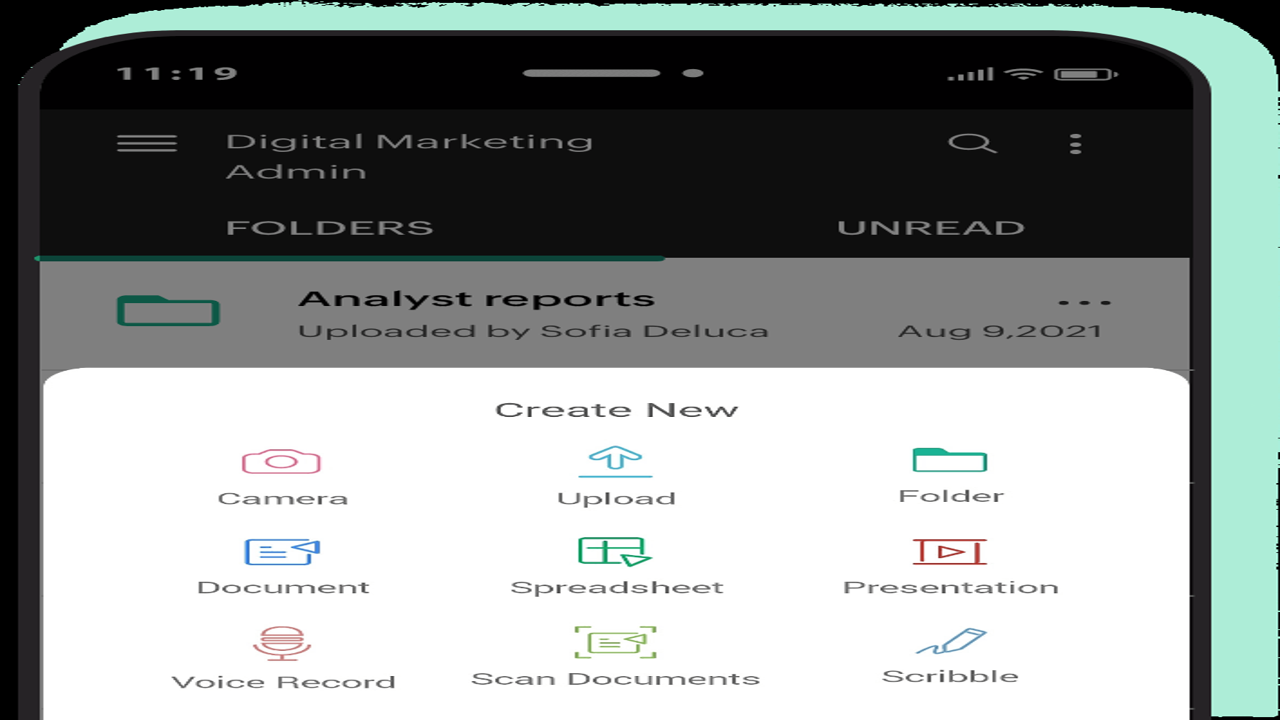 Zoho WorkDrive 手机App 移动端 应用界面