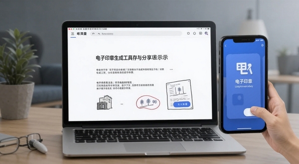 电子印章生成工具保存与分享功能展示图