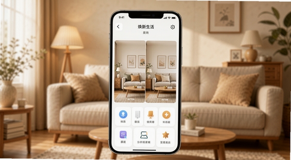 ��������Ӧ��������չʾ����������Ϊ�ֻ���Ļ����Ļ����ʾ����ļҾӸ���ǰ��Ա�ͼ�빦��ͼ�꣬����Ϊ��ܰ�Ŀ������������ůɫ��������Booguģ������