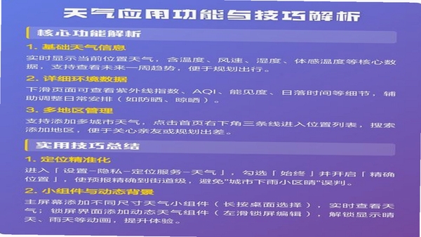 天气应用 使用技巧