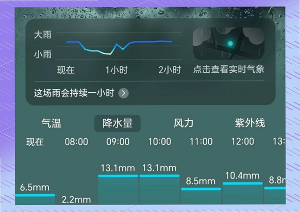 雨知降水天气运行截图