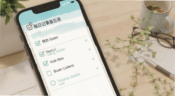 每日记事备忘录 待办清单勾选 完成状态 手机界面 清新配色 功能展示图