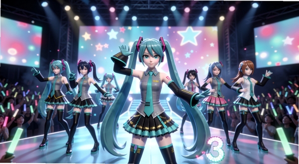 ����δ�����ͷ���̨3D Live�ݳ����棬��λ�����������̨��ͬ���赸����̨�ƹ��貣�����ϯӫ������裬���涯��ʮ��