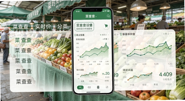 �˲��ʵʱ�˼۲�ѯ���ܽ��棬�ֻ���Ļ��ʾ�����ǩ��۸�����ͼ������Ϊũó�г�̯λ�������߹��������������࣬ͻ���˲�����ݲ�ѯ������