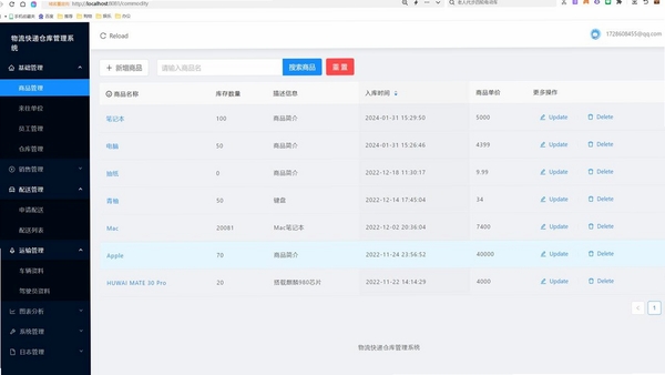 CargoAct 货物管理界面截图