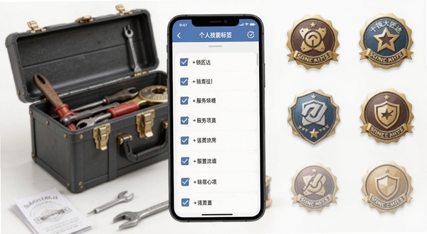 ��������˼��ܱ�ǩ���ý��棬�ֻ���Ļչʾ�ɹ�ѡ�ķ�����Ŀ�б�������Ϊ�������뼼�ܻ���Ԫ�أ�������������