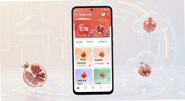 ʯ���Ƽ�Ӧ��������ȫòչʾ����������Ϊһ��������׿�ֻ����з��ã���Ļ�ڳ���ʯ���Ƽ�����ҳ��Ƭʽ���ܲ��֣�����Ϊǳɫ����Ƽ��пռ䣬���ܵ�׺��͸���ƶ���ʯ���ʵ����Ԫ�أ���������ˬ��Լ������Booguģ������
