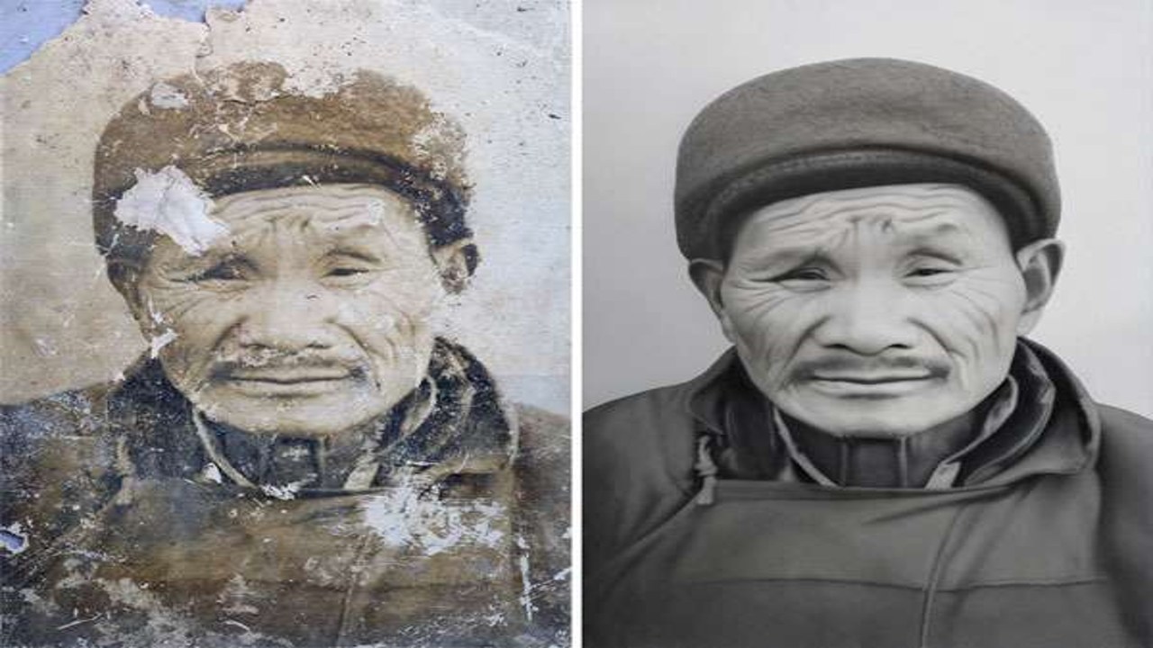 照片修复相馆 老照片修复前后对比 专业修图服务展示