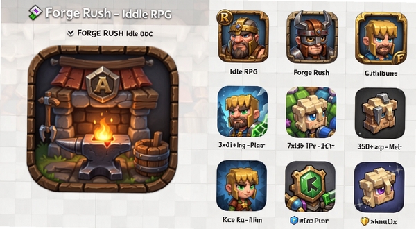 Forge Rush - Idle RPG��ͬ�������Ϸ�Ա�ͼ���������ΪForge Rush - Idle RPG��������ͼ�꣬�Ҳ�����������������RPG��ͼ�꣬����Ϊǳ��ɫ����������������ͻ��ͬ���Ƽ�������