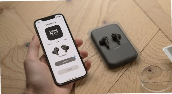 SOUNDPEATS手机APP操作界面与耳机连接场景展示