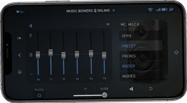 Music Bowers and Wilkins��Ч���ڽ����ͼ���ֻ���Ļ��ʾ�����������Ԥ��ģʽ�б�������Ϊ��ɫ���䣬ͻ���Ƽ�����רҵ��Ƶ���ڷ�Χ�������а�������Τ����������