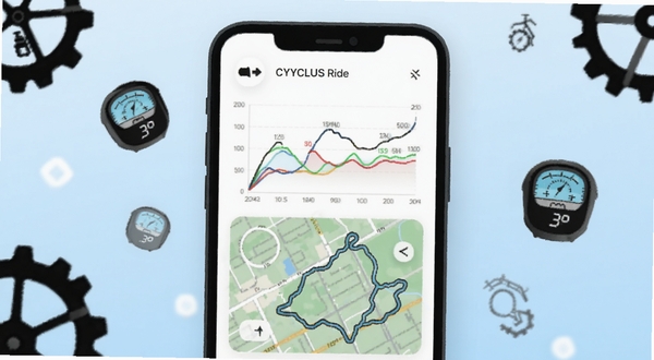 CYCPLUS RideӦ������������ͬ�������ͼ���廭���ֻ���Ļ��ʾ������ɫ����ͼ�����й켣��ͼ������Ϊ����ɫ���䣬��׺���г����������ͼ�꣬���������ִ���ͻ�����ݿ��ӻ�����