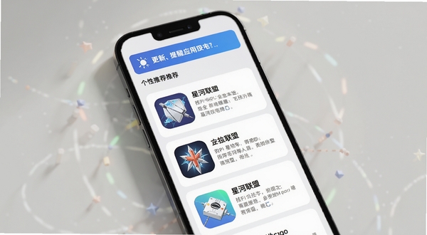 �Ǻ�����Ӧ���Ƽ�ҳ��չʾ���ֻ���Ļ�г��ָ��Ի��Ƽ��б���ÿ��Ӧ�ÿ�Ƭ����ͼ�ꡢ�������飬�����и������Ѻ��������Ϊǳɫ�����񣬻�������Ϊ�ֻ�������д����Χ����͹�Ӱ��׺������Booguģ������