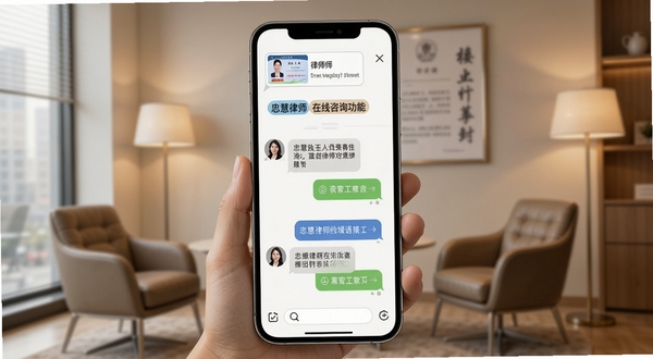�һ���ʦ������ѯ���ܽ��棬�ֻ���Ļ����ʾ�û�����ʦ��ͼ�ĶԻ����ڣ���������ʦִҵ֤��ʶ���ó������ǩ�������Ǽ�Լ����ʦ������Ǣ̸�ң�ůɫ�ƹ⣬����ͻ����ͨ�����רҵ��