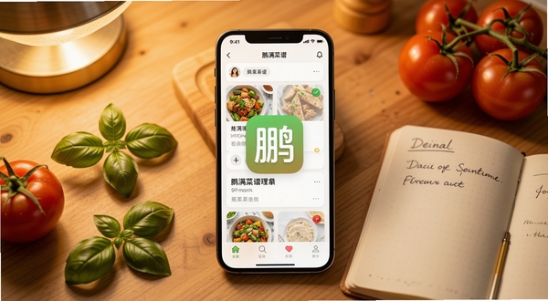 ��������λ�������룬һ�������ֻ�����չʾ�������׹���APP�Ĳ����б����棬��������ܰ��ľ�ʳ���̨�棬�Ա�ɢ�������ʵ�������������Ҷ��һ�������Ŀհ����˱���ů��ɫ�ƹ�����Ͻ�������£�������дʵ�Ҹ���������Ϣ��ͻ������ͼ�������ϸ�ڡ�