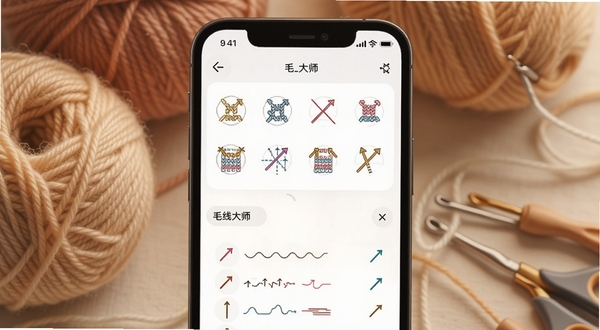 ë�ߴ�ʦAPP������չʾ�������������ֻ���Ļ��д����Ļ�ڳ��ֱ�֯ͼ����ſ����뷨�б�������Ϊůɫ��ë����͹�����ߣ������������������ܰ�����У�����Booguģ������