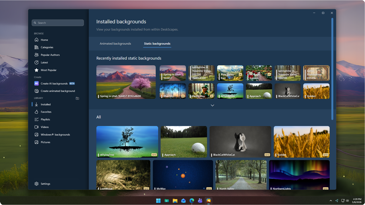 DeskScapes 11������ ��Ƶ��ֽ���ý��� ����ѡ��