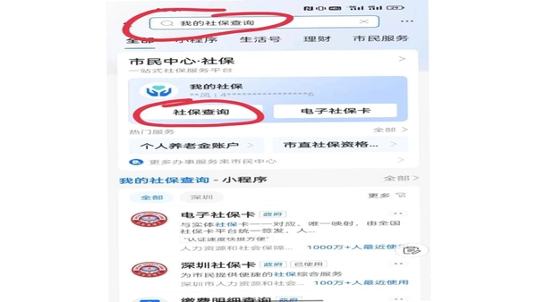 我的盐城 社保查询页面