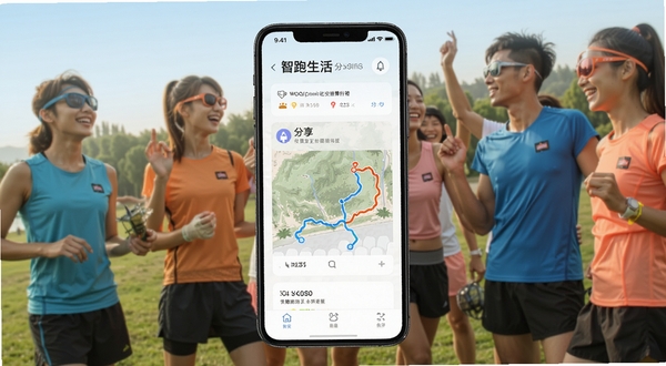 ���������罻���а��������Ƭ���棬�ֻ���Ļչʾ�����˶����а���켣����ͼ������Ϊ�����˶��ۻ᳡����ɫ�������������