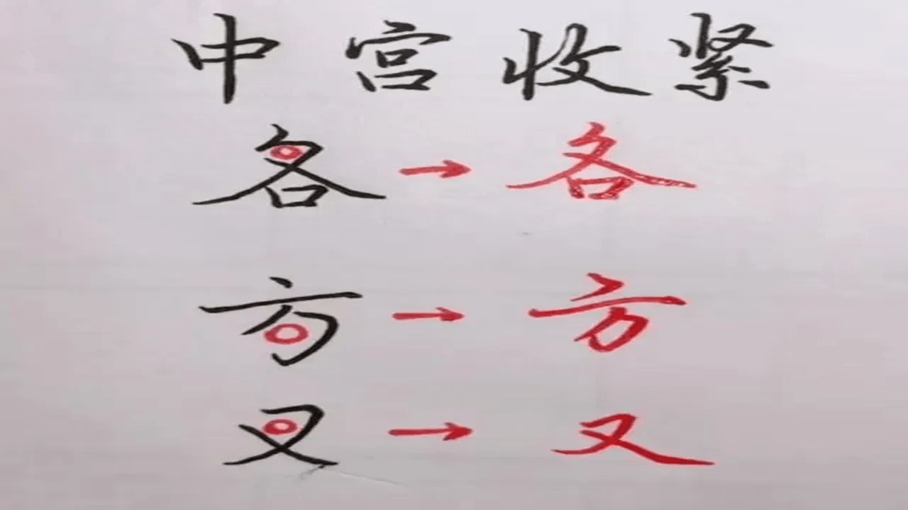 书法笔划造字中的汉字重心与中宫收紧技巧