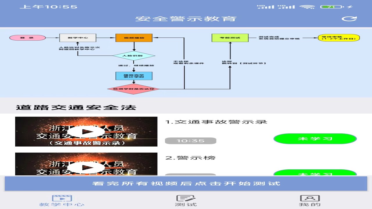 机动车驾驶人互联网学习软件 模拟测试与成绩分析页面