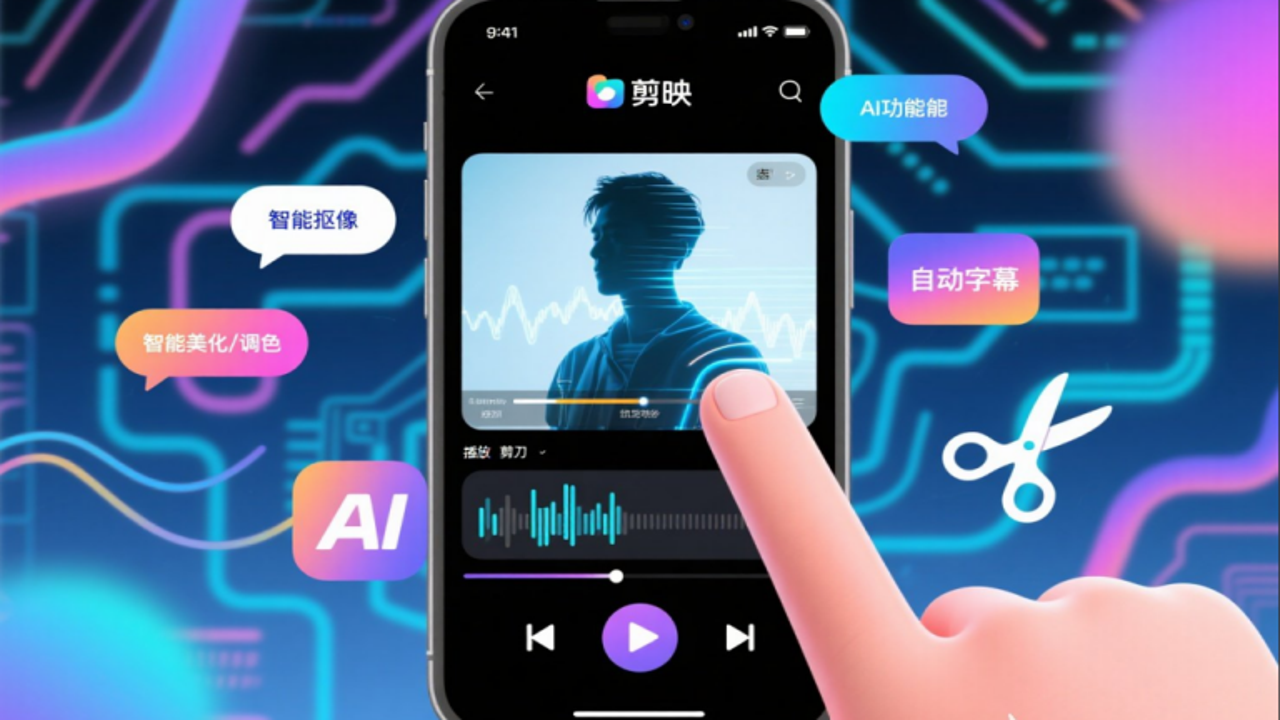 AI一键成片工具界面展示自动剪辑过程