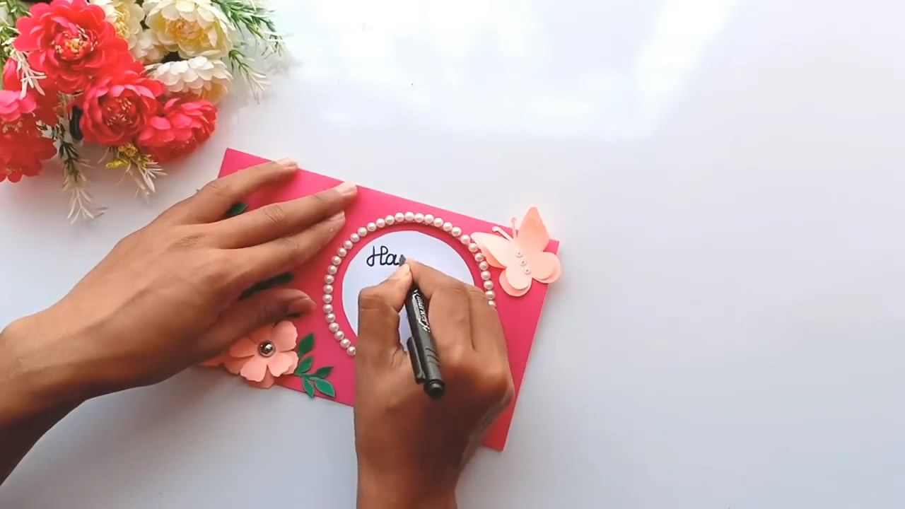 简单高级感贺卡制作过程图