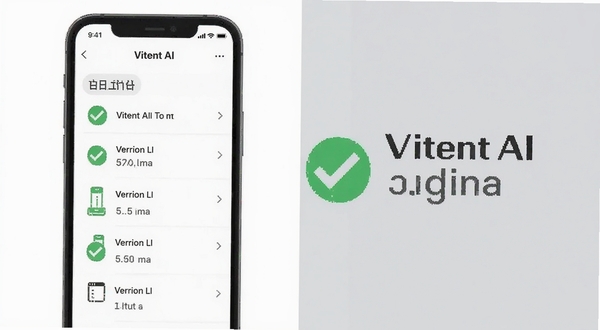 Vitent AI �汾���¹���չʾͼ���ֻ���Ļ��ʾ������־�б����Ա��жԹ�ͼ��Ͱ汾�ű�ʶ������Ϊ���İ�ɫ��ǳ��ƴ�ӣ�ͻ��������
