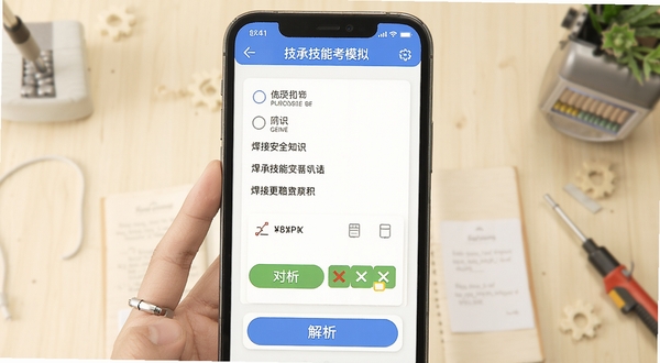 ���м��ܿ���ģ����ϰ���棬�ֻ���Ļ��ʾѡ����ʹ��⿨����Ŀ����Ϊ���Ӱ�ȫ֪ʶ�������жԴ������ͽ�����ť������Ϊǳɫѧϰ���ͻ��������ϰ��ʵ����
