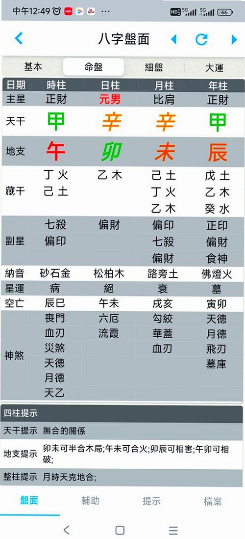 借问八字排盘运行截图
