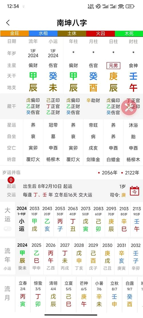 借问八字排盘运行截图