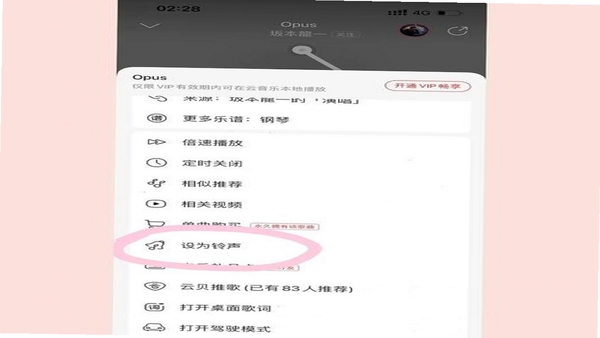 手机铃声设置界面截图