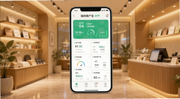 �����̻���APP������չʾ�������������һ�������ֻ�����Ļ��ʾ�̻��տ��뾭Ӫ�����Ǳ��̣�����Ϊůɫ�����ִ����̻�������͹��ߣ���ƽ����Ʒ��ͻ�������̻������Ĺ���ȫò