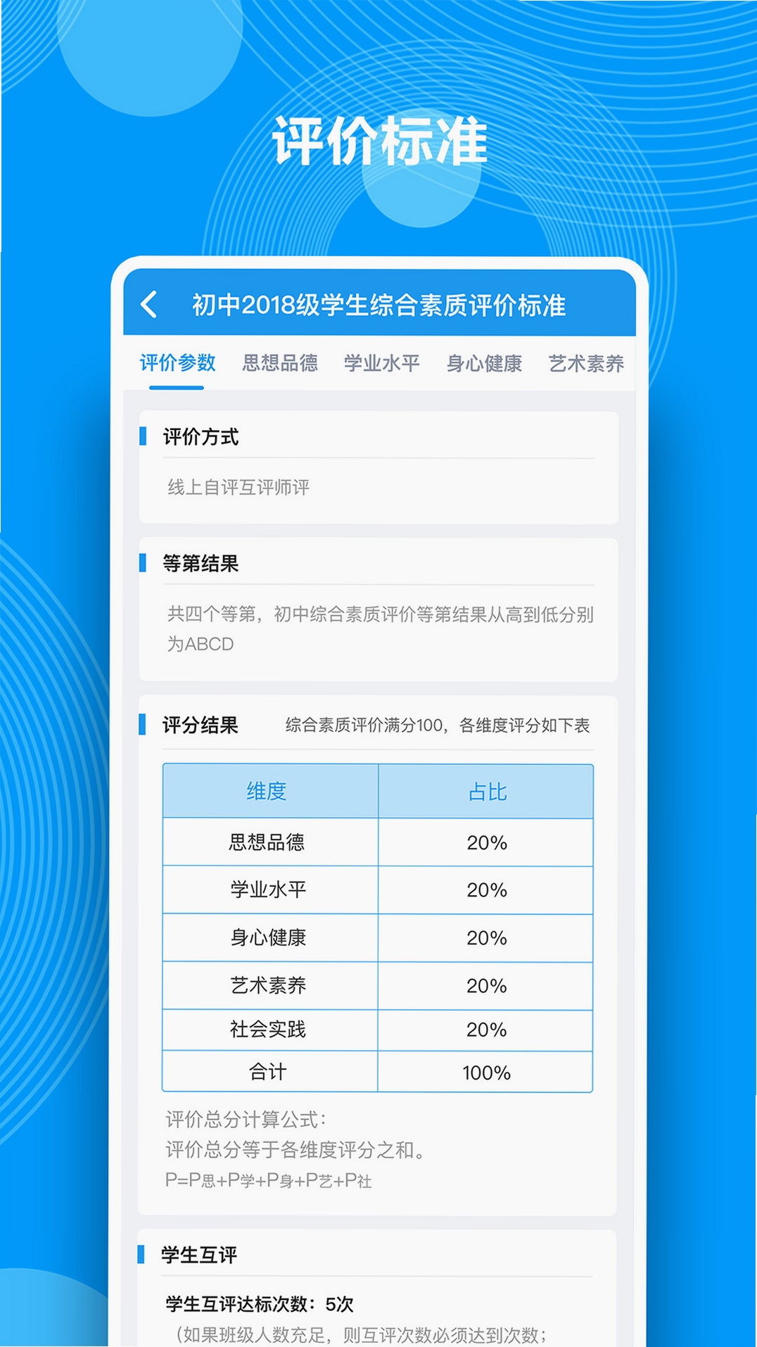 综合素质评价运行截图