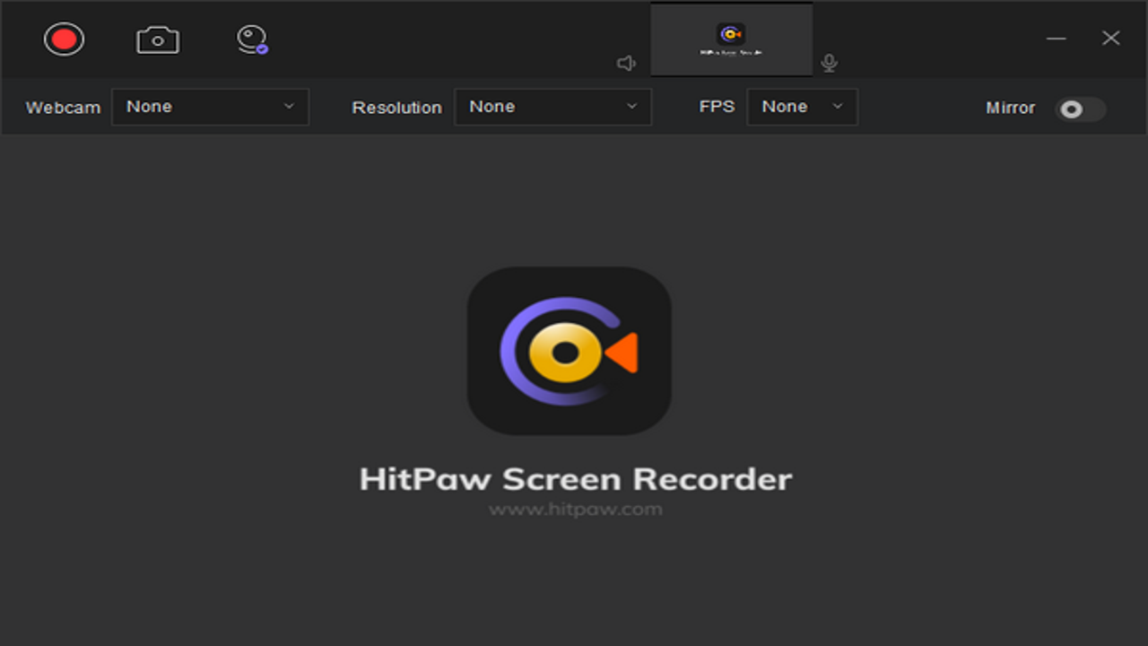 HitPaw Edimakor Screen Recorder软件电脑版 录制区域选择与麦克风设置细节图