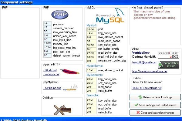 VertrigoServ 2.58中文最新版运行截图