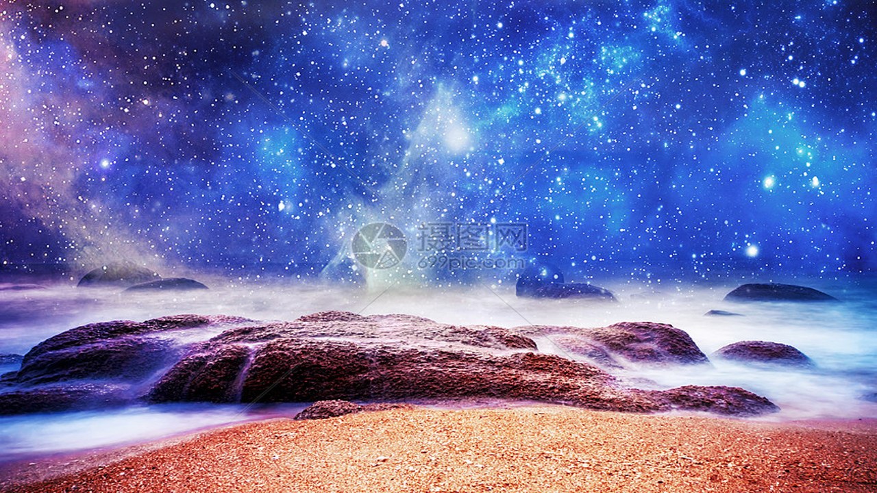星辰入海高清唯美壁纸星空海洋浪漫意境图
