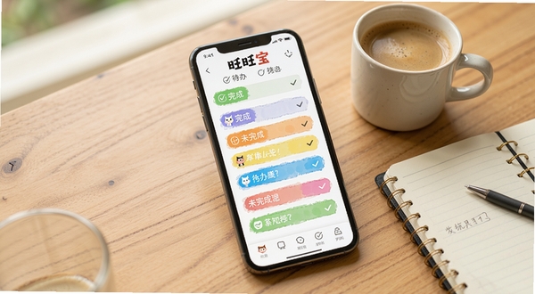 �����������嵥����չʾͼ���ֻ���Ļ����ʾ��ɫ��ǩ�Ĵ����б���������ɺ�δ���״̬���֣�����Ϊľ�����棬�Ա߷���һ�����ȺͱʼǱ������ְ칫ѧϰ����